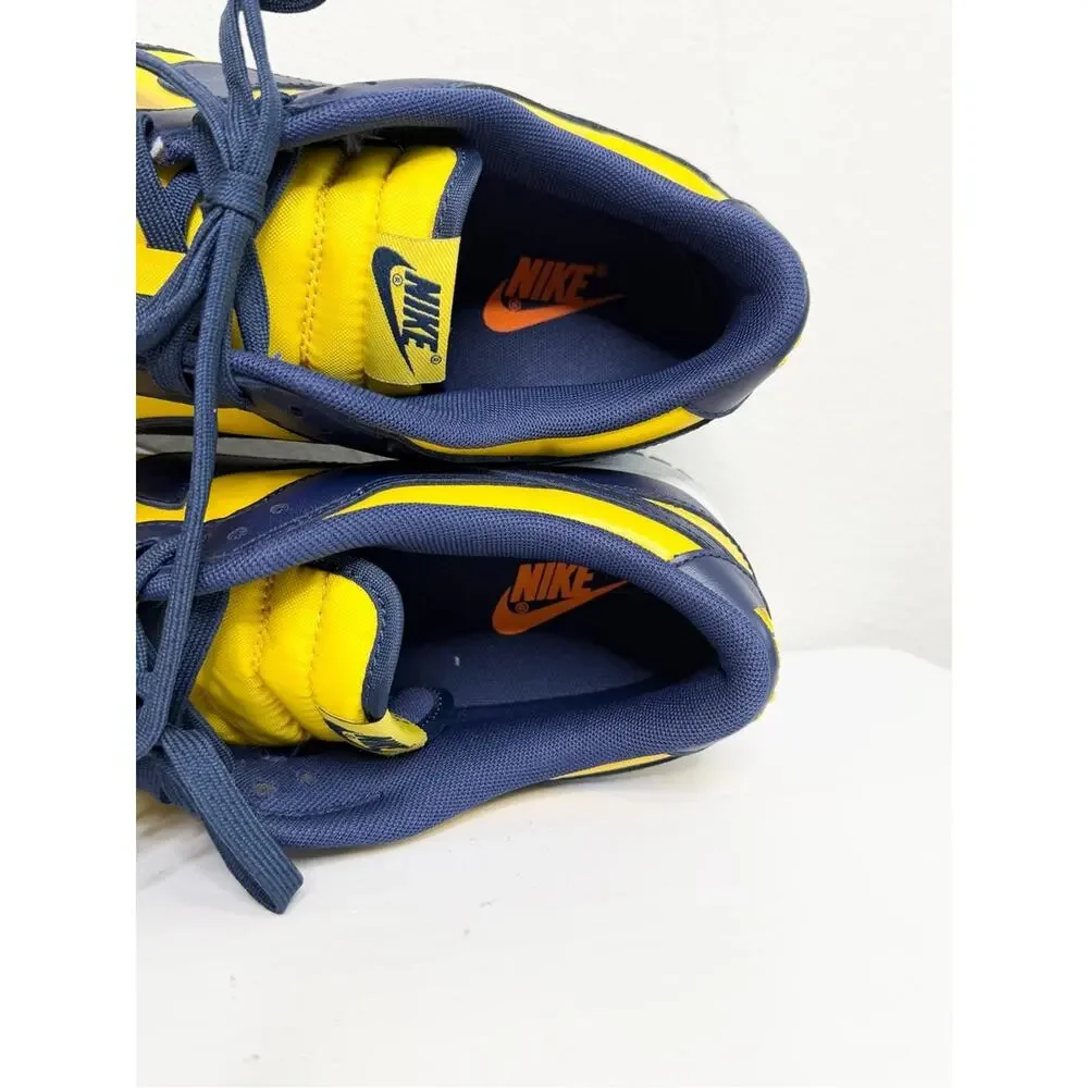 Nike Dunk Low Michigan Navy and Yellow Sneakers Men’s Size 12.5